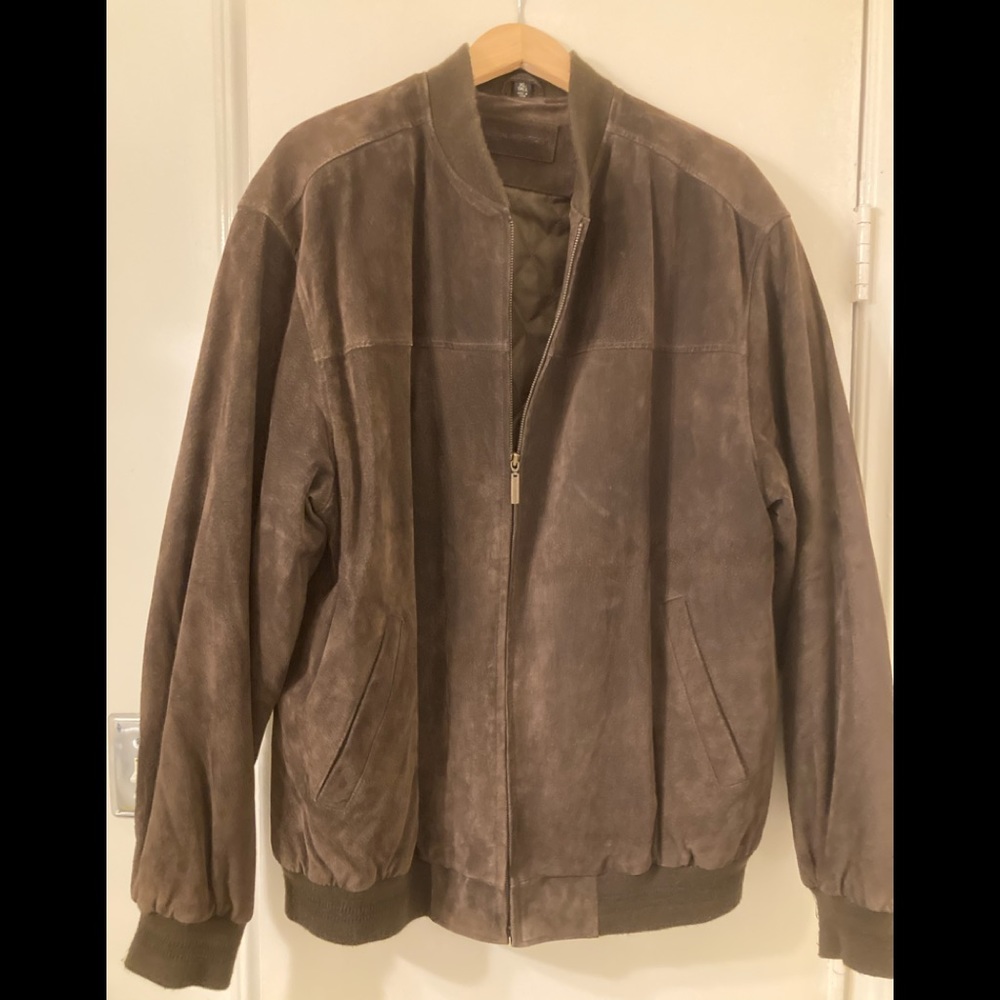 John Ashford Suede Leather Jacket.  Bomber, Baseball, Barracuda.